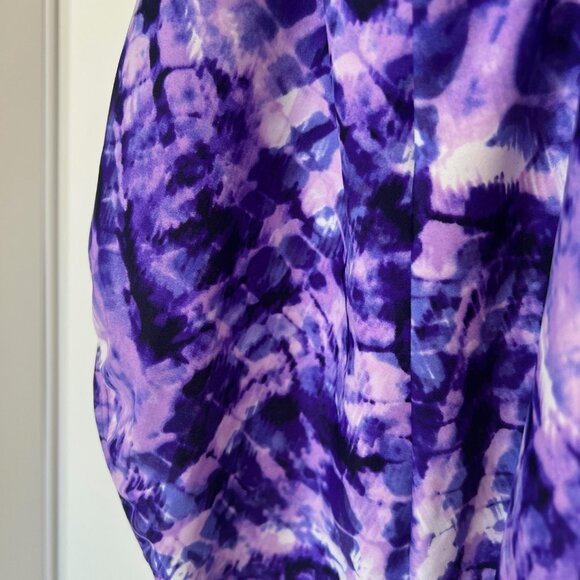 NWOT Speedo Women Size 12 Purple/White Tie Dye One Piece Swimsuit - Picture 5 of 11